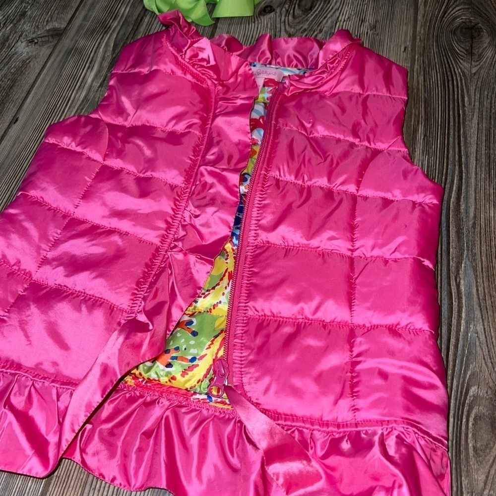 Lilly Pulitzer Pink Ruffle Puffer Vest - Picture 3 of 9